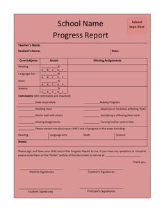 Free Editable Middle School Progress Report Template Excel uploaded by Archie Fraser. Get it on our website now Middle school progress report template - Report Templates are an extremely valuable device for both organizations as well as individuals. They make it...