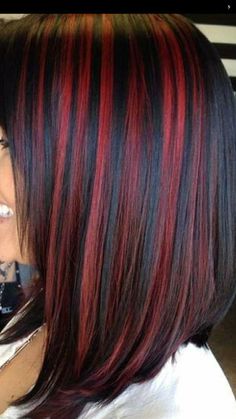 Red Highlights In Brown Hair, Red Hair Tips, Red Balayage Hair, Pink Hair Dye, Curls For Long Hair