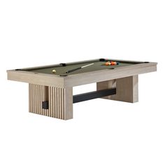 a pool table that is made out of wood