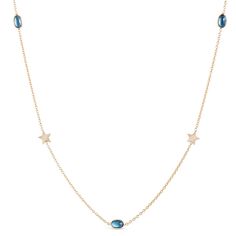 Clear blue skies during the day and twinkling stars at night are the perfect reminder to slow things down and just have fun every once in a while. This stunning station necklace from our Lisa Bridge Collection features beautifully blue oval topaz stations in 14k gold bezel settings. Star-shaped accents are playful and stylish, designed to fuel your sense of wonder. Lose A Stone, Twinkling Stars, Twinkle Star, Stars At Night, Station Necklace, Blue Skies, Jewelry Cleaner, Cleaning Jewelry, Star Shape