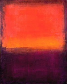 an orange and purple painting on canvas