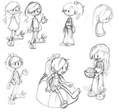 Character designs by Katie-O.deviantart.com on @deviantART Character Design Teen, Doodle People, Kawaii Chibi, Character Design References, Girl Drawing, Drawing Reference