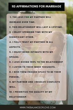 115 Affirmations For Marriage : Transform Your Relationship TODAY