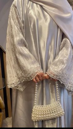 Nikkah Abaya Aesthetic, Abaya Design Ideas, Hijabi Fancy Outfit, Fancy Abayas Weddings, Fashion Collection Names, Wedding Abaya Design, Abaya Designs Dubai Modern, Abayas Aesthetic, Abaya For Wedding