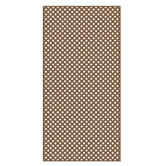 a brown and white area rug with small squares on the bottom, in front of a white background