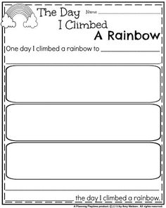 the day i climbed a rainbow worksheet for children to practice their reading skills