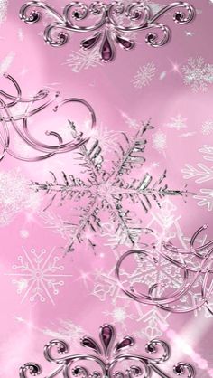 snowflakes and swirls on a purple background