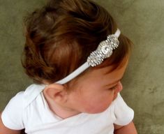 Rhinestone Baby Headbands Couture Baby Headband by Tatishotties, $30.00 Christening Shoes, Flower Girl Wedding, Toddler Headband, Baby Bling, Hair Accessories Boho, Baby Couture