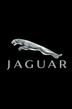 the logo for jaguar is shown on a black background with white letters and an image of a