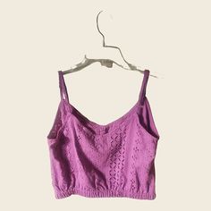 Sanctuary Hot Pink Eyelet V-Neck Crop Top, Size S, Nwt. Recycled Materials; Adjustable Spaghetti Straps, Elastic Hem. Pit-To-Pit Measurement Is 18"; Length - 13.5"; Bottom - 15" (Unstretched). Cheap Lavender Women's Tank Top, Seamless V-neck Crop Top For Vacation, Seamless V-neck Crop Top For Day Out, Casual V-neck Crop Top For Beach, Seamless V-neck Beach Tops, Vacation Scoop Neck Seamless Tops, Seamless Scoop Neck Tops For Vacation, Purple Seamless Crop Top For Summer, Vacation V-neck Seamless Crop Top