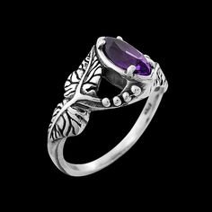 925 sterling silver grapevine design ring with a gorgeous faceted solitaire marquise amethyst stone. The stone set in the middle measures 3/16 inch wide. It is available in a size 6.5. Amethyst is crystalline quartz in colors ranging from pale lilac to deep reddish-purple, with a relatively high hardness of 7. Amethyst is the birthstone for February. Birthstone Band, Reddish Purple, Pale Lilac, Amethyst Ring Engagement, Blue Earth, Gemstone Jewelry Handmade, February Birthstone, February Birth Stone, Love Ring