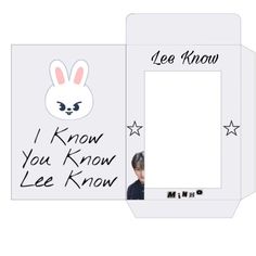 an envelope with the words i know you know and a photo of a bunny on it