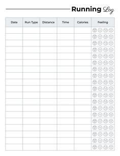 the printable running log is shown