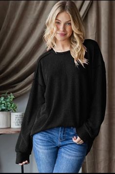 Long Puff Sleeve Solid Urban Ribbed Top Cute Fall Outfits, Ribbed Top, Top Graphic Tees, Long Puff Sleeves, Casual Tops, Puff Sleeve