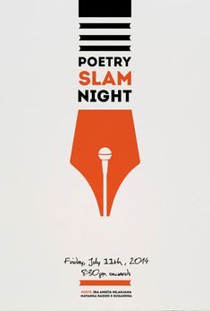 a poster for the poetry slam night