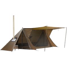 a tent with two poles attached to it