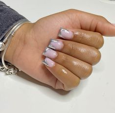 Acrylic Nails Chrome, Overlay Nails, Hippie Nails, Long Acrylic Nail Designs, Hard Nails, Girly Acrylic Nails, Simple Acrylic Nails, Work Nails, Classy Acrylic Nails