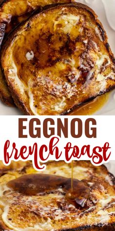 eggnog french toast with melted cheese on top