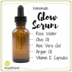 Diy Serum, Resep Diet, Glow Serum, Beauty Tips For Glowing Skin, Makeup Tricks, Diy Skincare, Homemade Face, Diy Body