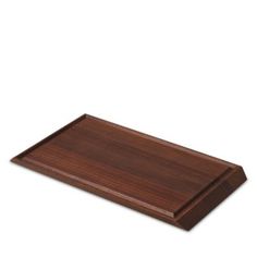 a wooden cutting board on a white background