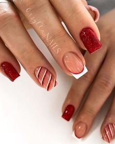 #WinterNailIdeas #StunningNails #NailInspiration #WinterNailTrends #NailArtGoals #ChicNails #NailDesigns #WinterBeauty #NailObsession Toe Nail Designs For Christmas, Christmas Nails Square Short, Christmas Toe Nail Designs, Red Christmas Nails, Simple Gel Nails, Girly Acrylic Nails, Nail Candy