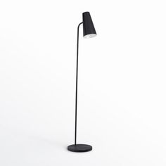 a black floor lamp on a white background