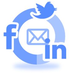 the logo for facebook is shown with a bird on it's head and an envelope in