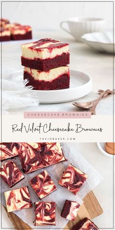 red velvet cheesecake brownies with white chocolate swirls