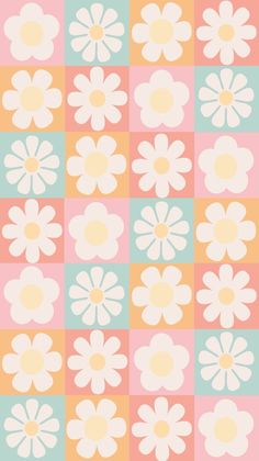 an abstract flower pattern in pastel colors