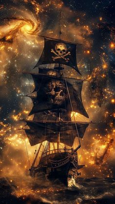 Pirates Wallpaper, Pirate Wallpaper, Dark Pirate, Ghost Ship Art, Ocean Theme Crafts, Pirate Ship Art, Number Crafts, Pirate Boats, Navi A Vela