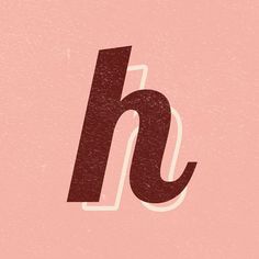 the letter h is made up of different colors and font styles on a pink background