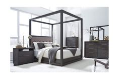 lifestyle-image California King Canopy Bed, Canopy Bedroom Sets, Queen Canopy Bed, Modus Furniture, Canopy Bedroom, Gorgeous Bedrooms, Rustic Bedding, Poster Bed, Headboard Designs