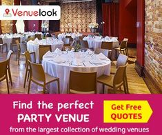 an event venue with tables and chairs set up for a party or special occasion to be attended