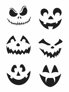 halloween pumpkin faces with different expressions