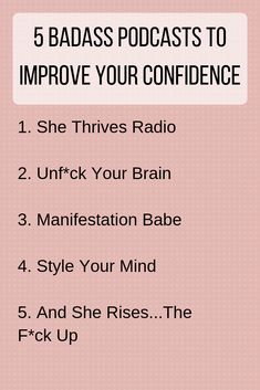 These 5 podcasts will give you the daily confidence boost, motivation and inspiration you need. Get ready to listen and feel like you can conquer the world! Confidence | Motivation | Inspirational | Personal Development | Self-help | Self-love | Personal Growth | Career | Mindset 9gag Funny, Vie Motivation, Memes Humor, Visual Statements, Confidence Boost, Ted Talks, Self Care Activities, New Energy, Health Lifestyle