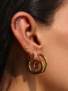 Chunky Gold Earrings, Hoop Earrings Medium, Jewellery Card, Jewelry Card, Gift Pouch, Swirl Design, Belly Rings, Gold Hoops