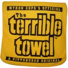 the terrible towel logo on a yellow shirt