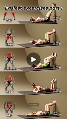 a series of pictures showing how to do exercises