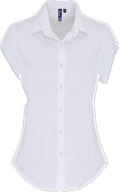 Plain Summer Office Tops, Stretch Short Sleeve Office Shirt, Office Stretch Short Sleeve Shirt, Stretch Short Sleeve Shirt For Office, Plain Tops For Summer Daywear, White Stretch Button-up Blouse, White Stretch Button-up Top, White Plain Office Tops, Classic Summer Office Tops