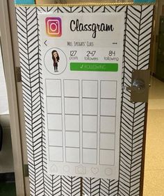 an instagram board is on display in the hallway