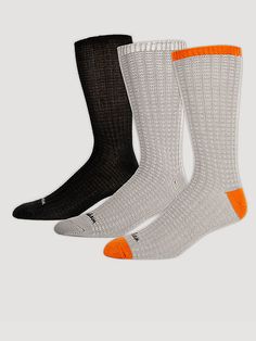 These outdoor waffle knit crew socks are specifically designed to provide greater comfort throughout your day. With a lightweight, soft, and cozy feel, the waffle knit keeps you warm, while moisture-wicking fibers keep you dry all day. The comfort toe construction ensures a smooth, irritation-free fit. Whether you're on the job or hitting the trails, these crew socks are sure to become a new staple in your sock drawer. Durable Casual Winter Socks, Casual Durable Winter Socks, Sock Drawer, Waffle Knit, Crew Socks, Orange Black, Socks, Mens Accessories, Mens Outfits