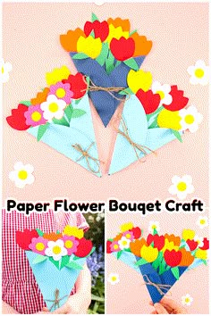 paper flower bouquet craft with instructions to make it in the shape of an origami