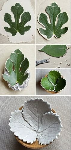 the process of making a leaf shaped bowl