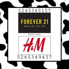 a black and white pattern with the words forever 21 women men plus kids on it