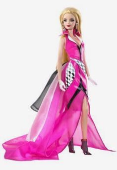 a barbie doll dressed in pink and black