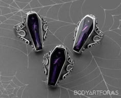 Steel Vampire Coffin Ring Gothic Collectible Rings For Halloween, Collectible Gothic Rings For Halloween, Vampire Rings, Vampire Things, Coffin Rings, Goth Rings, Vampire Coffin, Coffin Jewelry, Coffin Design