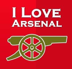 i love arsenal on a red background with the words,'i love arsena