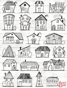 hand drawn houses on a piece of paper