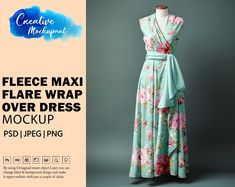 Dress Mockup, Wrap Over Dress, Over Dress, Change Background, Long Maxi, Long Maxi Dress, Print Templates, Your Design, Stationery Design