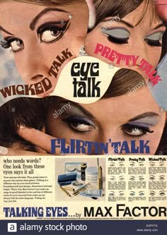 1960s Eye Makeup, Eye Talk, Makeup Ads